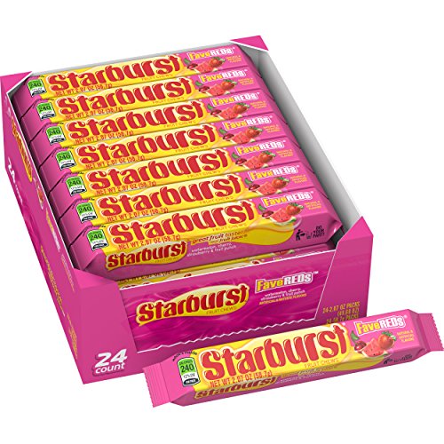 Starburst FaveREDs Fruit Chews Candy, 2.07 ounce (24 Single Packs)