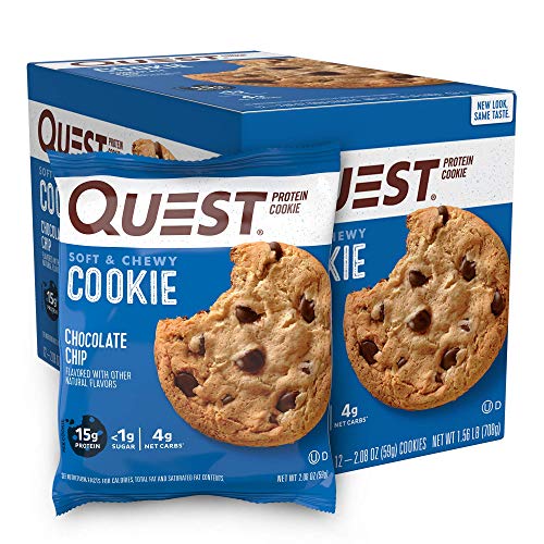 Quest Nutrition Chocolate Chip Protein Cookie Gluten Free, Soy Free, 12 Count