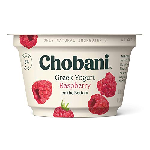 Chobani Non-Fat Greek Yogurt, Raspberry on the Bottom 5.3oz
