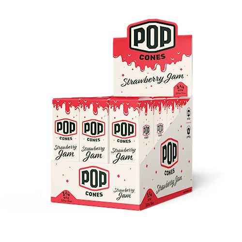 Pop Cones Pre Rolled Cones with a Flavor Burst Pop - Pop Inside A Tip Natural Unbleached & Ultra Thin Paper Available in King Size & 1 1/4 Paper
