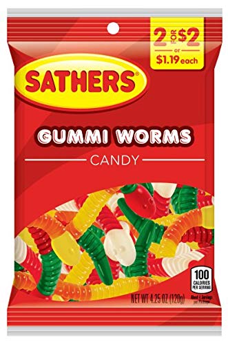 Sathers Gummi Worms 4.25 oz (12 count)