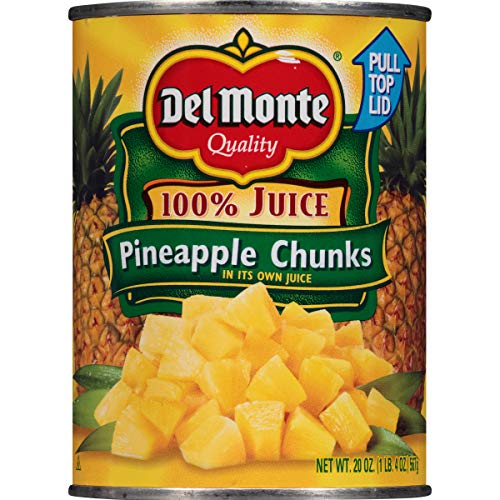 Del Monte Canned Pineapple Chunks in 100% Juice, 20-Ounce