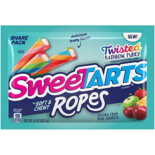 SweeTARTS Twisted Rainbow Ropes Share Pack, 3.5 Ounce, Pack of 12