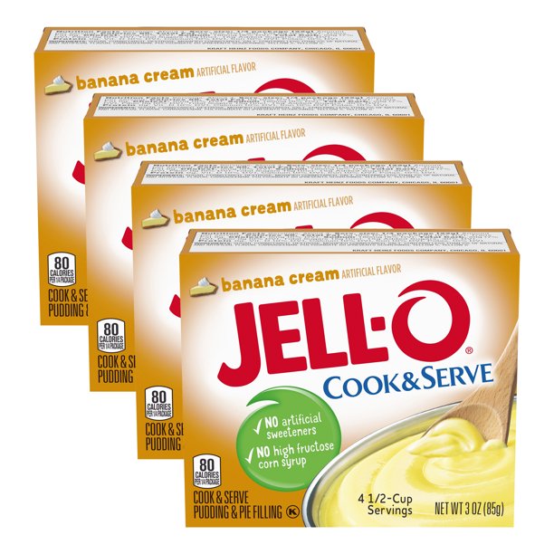 Jell-O Instant Pudding & Pie Filling, Banana Cream, 3.4-Ounce Box