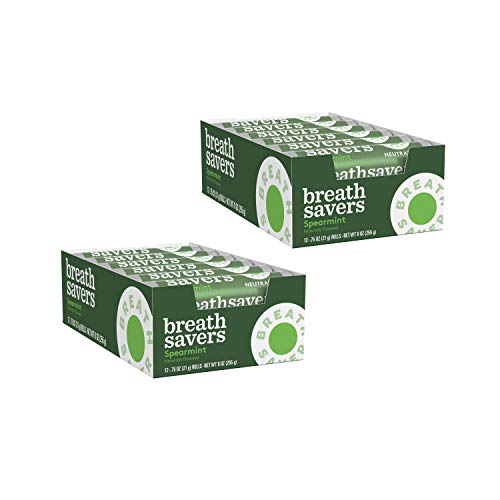 BREATH SAVERS Sugar Free Mints, Spearmint, 0.75 Ounce Roll (Pack of 24)