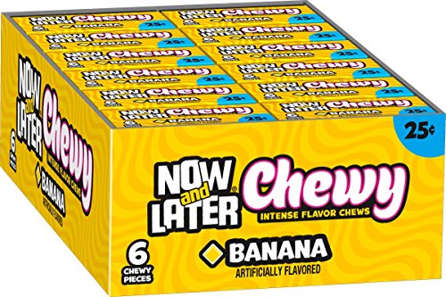 Now & Later Soft Chewy Banana Taffy Fruit Chews 24-Pack Wholesale