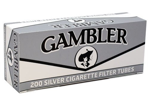 Gambler Silver King Size RYO Cigarette Tubes - 200 High-Quality Pre-rolled Tubes Per Box, Smooth Draw, Standard Diameter (Pack of 5)