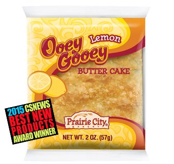 Prairie City Bakery Ooey Gooey Butter Cake Individually Wrapped 2 Ounce Snack Cakes Pack of 10 (Lemon)