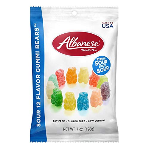 Albanese 12 Sour Flavors Gummy Bears 7 oz