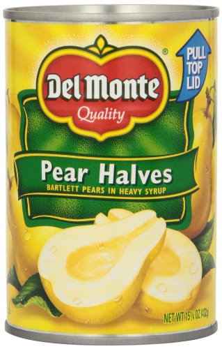 Del Monte Canned Bartlett Pear Halves in Heavy Syrup, 15.25-Ounce