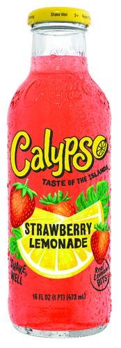 Calypso Lemonades 16 Ounce Glass Bottles (Strawberry Lemonade)