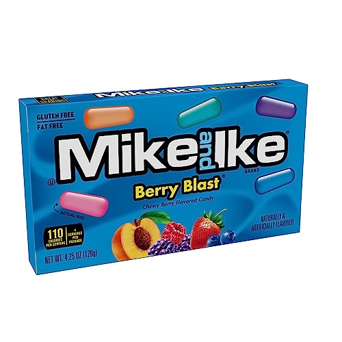 Mike and Ike Candy, Berry Blast, 4.25oz Theater Box, Pack of 12
