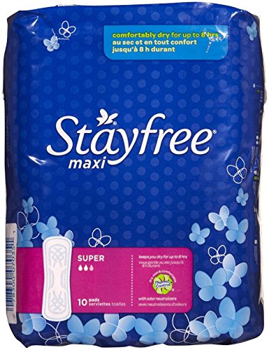 Stayfree Maxi Pads, Super - 10 ct