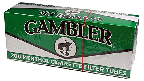 Gambler Green Menthol King Size RYO Cigarette Tubes 200 Count Box
