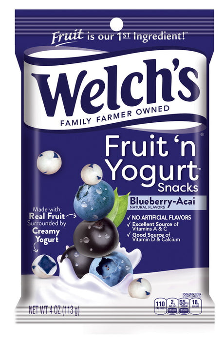 Welch?s Fruit Snacks Yogrt Bluebry Peg Bag 4 oz Single Bag