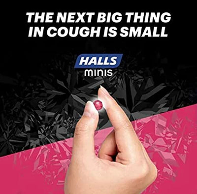 HALLS Minis Watermelon Flavor Sugar Free Cough Drops, 8 Packs of 24 Drops (192 Drops Total)