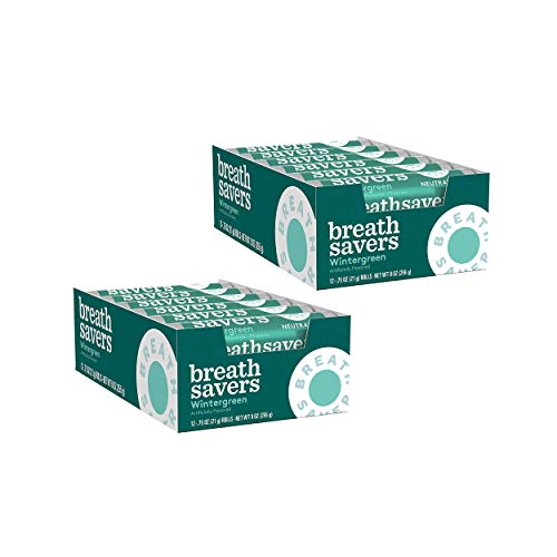 BREATH SAVERS Sugar Free Mints, Wintergreen, 0.75 Ounce Roll (Pack of 24)