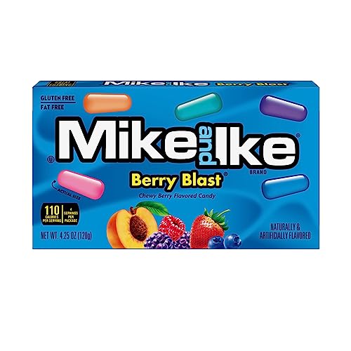 Mike and Ike Candy, Berry Blast, 4.25oz Theater Box, Pack of 12