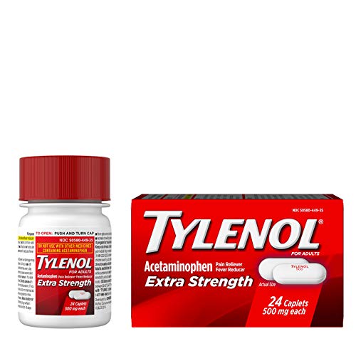 Tylenol Extra Strength Caplets 500mg Acetaminophen Pain & Fever Reducer 24 ct