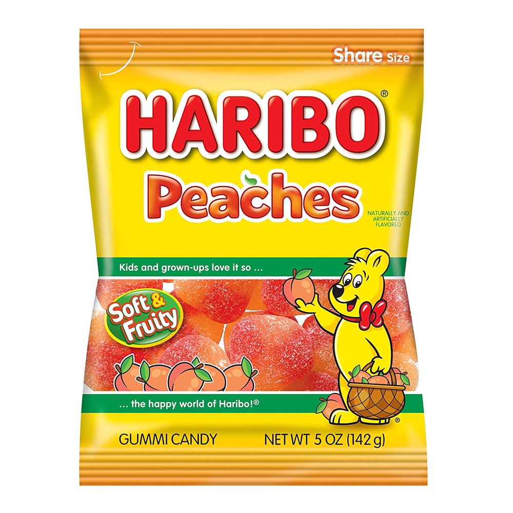 Haribo Peaches Gummi Candy 12 Count 5 oz