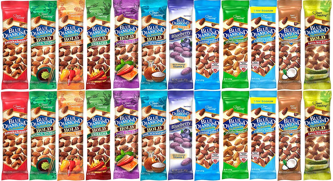 Blue Diamond Almonds Variety Pack (12 Flavors / 24 Bags / 1.5-Ounce Bags)