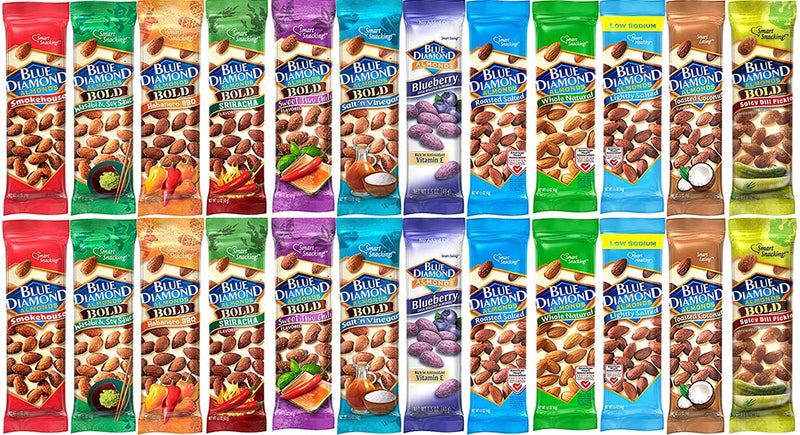 Blue Diamond Almonds Variety Pack (12 Flavors / 24 Bags / 1.5-Ounce Bags)