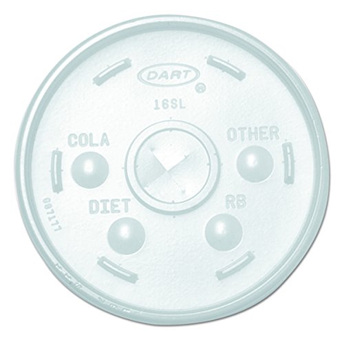 Dart 16SL Translucent Lid For Hot/Cold Foam Cup With Drilling For Sorbet (Case of 1,000)
