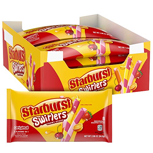 Starburst Swirlers Chewy Sticks Candy Share Size 2.96 oz. Bag (Pack of 10)