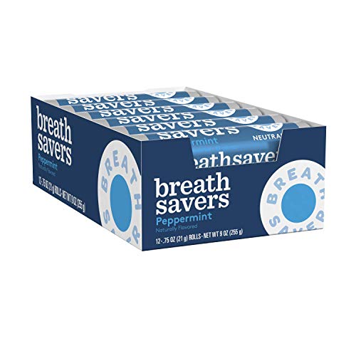 BREATH SAVERS Sugar Free Mints, Peppermint, 0.75 Ounce Roll (Pack of 24)