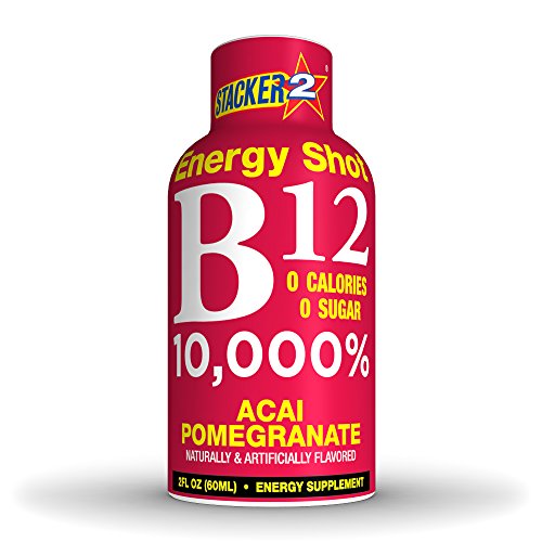 Stacker 2 B12 Energy & Vitamin Shots 2 oz Acai Pomegranate (Pack Of 12)