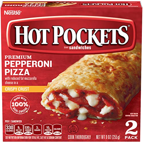 HOT POCKETS Pepperoni Pizza Frozen Sandwiches 5 ct. Box | Frozen Food With Mozzarella Cheese
