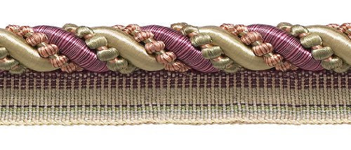 Large Dusty Rose,Olive Green, Eggplant 7/16 inch Imperial II Lip Cord Style