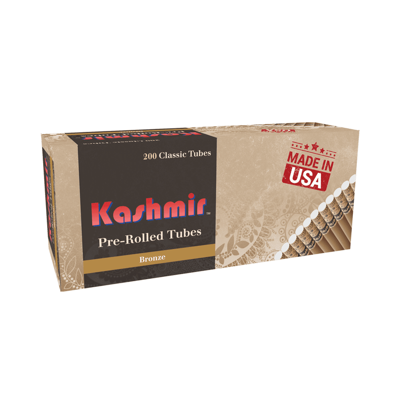 Kashmir Brown Pre-Rolled Cigarette Tubes Bronze 200 Count Per Box