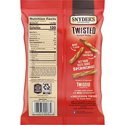 Snyder's of Hanover Seasoned Twisted Pretzel Sticks 5oz 8-Pack Wholesale