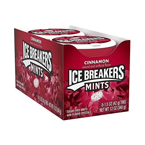 Ice Breakers Sugar Free Mints, Cinnamon, 1.5 Ounce (Pack of 8)