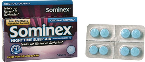 Sominex Nighttime Sleep-Aid with Diphenhydramine HCl 25 mg 16 Tablets