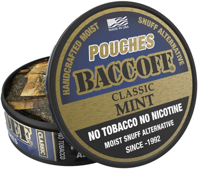 BaccOff, Classic Mint Pouches, Premium Tobacco Free, Nicotine Free Snuff Alternative