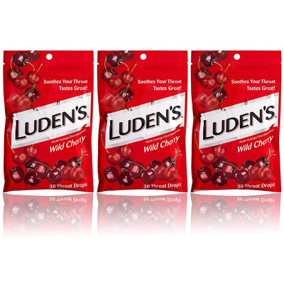 Luden's Wild Cherry Cough Throat Drops 30 Drops 1 Bag, 30 Count