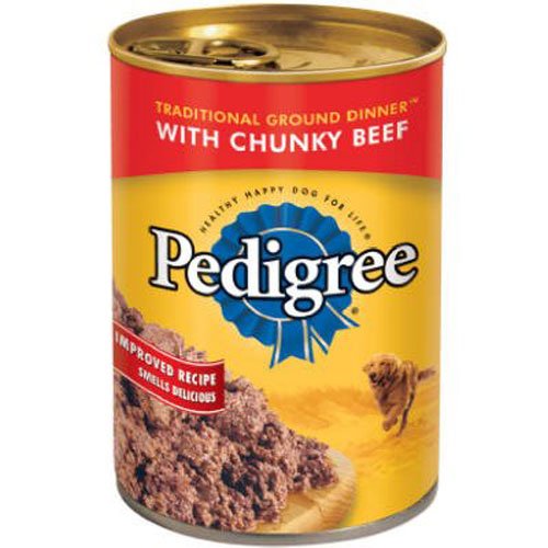Pedigree Wet Chopped Ground Dinner Beef Adult Canned Dog Food 13.2 Oz (1-Can)