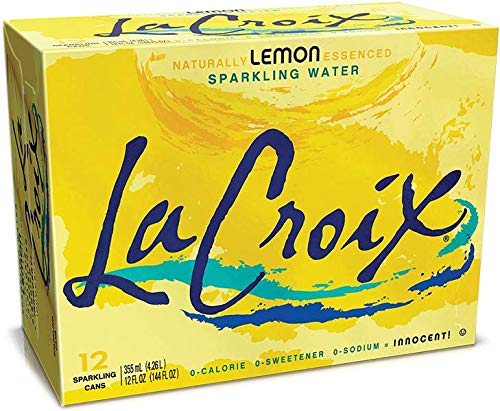 LaCroix Sparkling Water, Lemon, 12oz Cans, 12 Pack, Naturally Essenced, 0 Calories, 0 Sweeteners, 0 Sodium