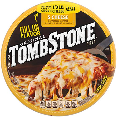 Tombstone Original Classic Frozen Pizza, 5 Cheese, 19.3 oz. - Frozen Cheese Pizza Made with 5 Types of Real Cheese - Quick and Easy to Make