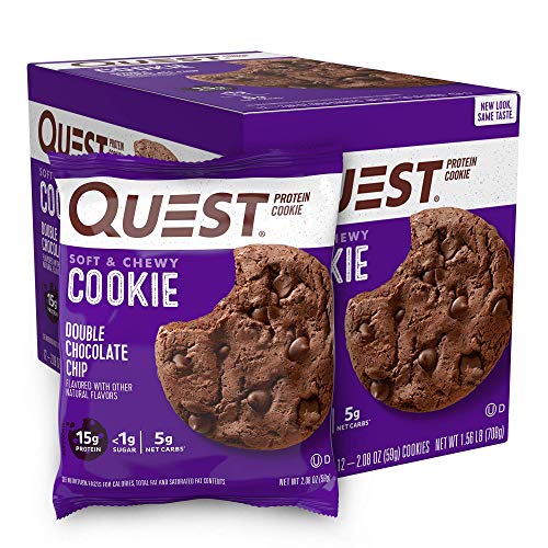 Quest Nutrition Double Chocolate Chip Protein Cookie Gluten Free, 12 Count
