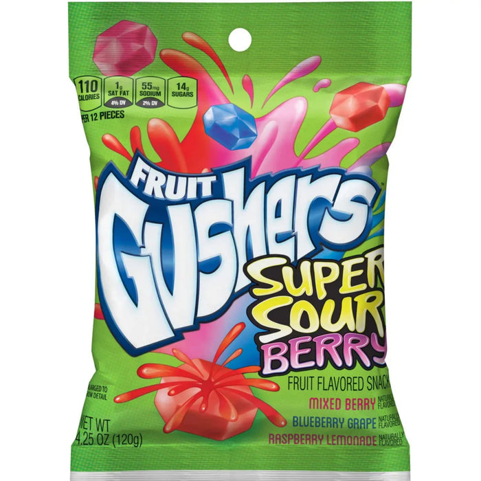 Gushers Super Sour Berry Peg Bag 4.25 oz Single Bag