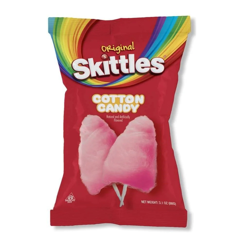 Skittles Cotton Candy 3.1 oz Pouch (Pack of 12)