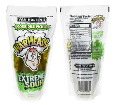 Van Holten's Pickles x WarHeads Jumbo Pickle-In-A-Pouch (Extreme Sour, 12 Pack)